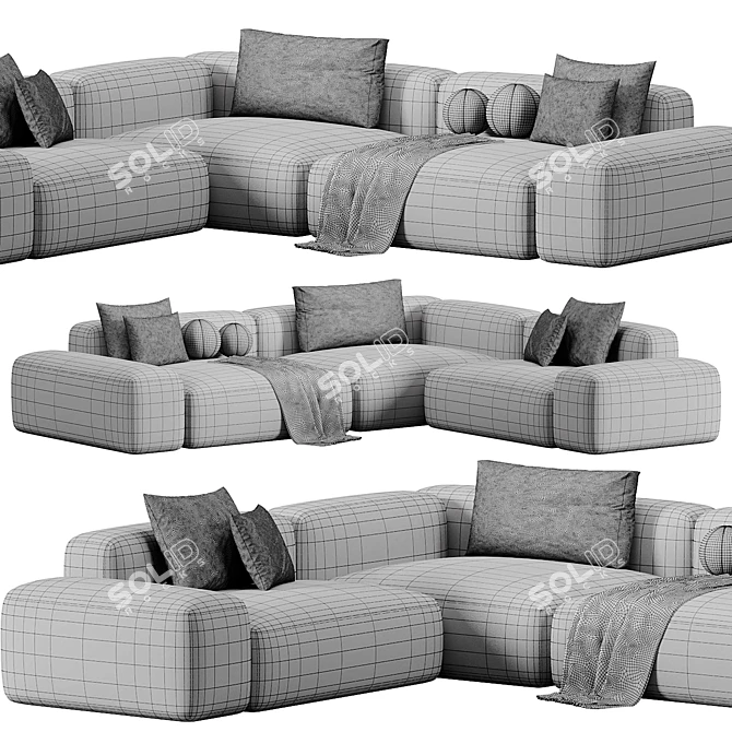 Modular Corner Fabric Sofa_Lapalma 3D model image 4