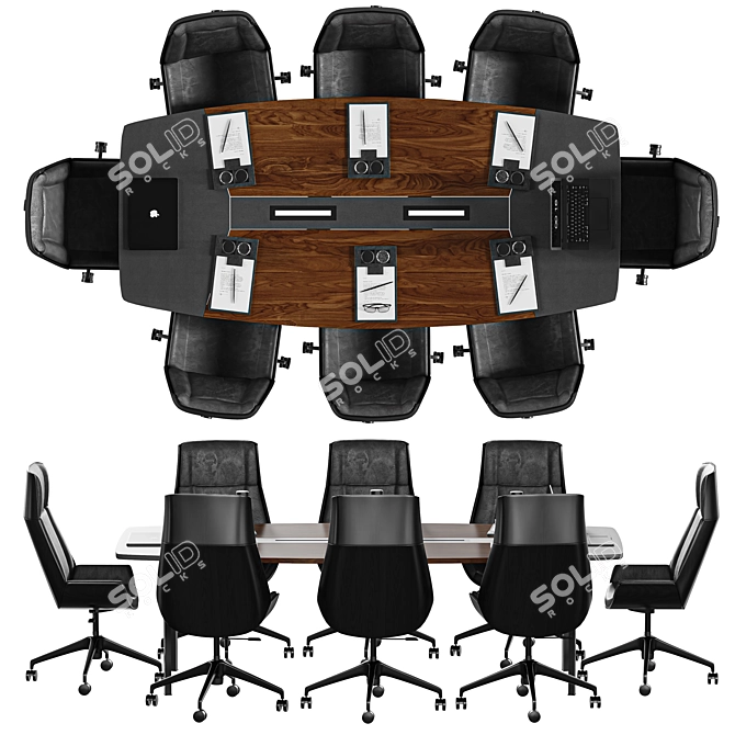 Versatile Meeting Table in Millimeters 3D model image 1