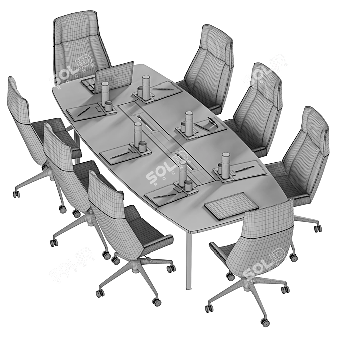 Versatile Meeting Table in Millimeters 3D model image 2