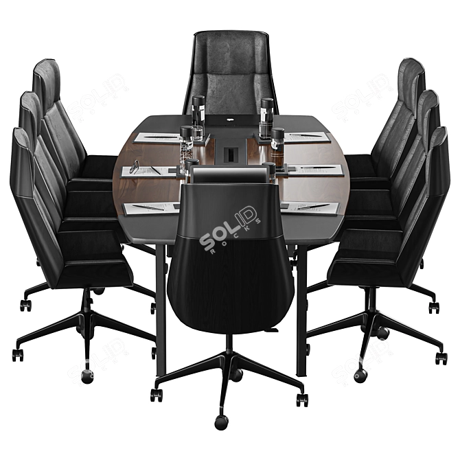 Versatile Meeting Table in Millimeters 3D model image 3