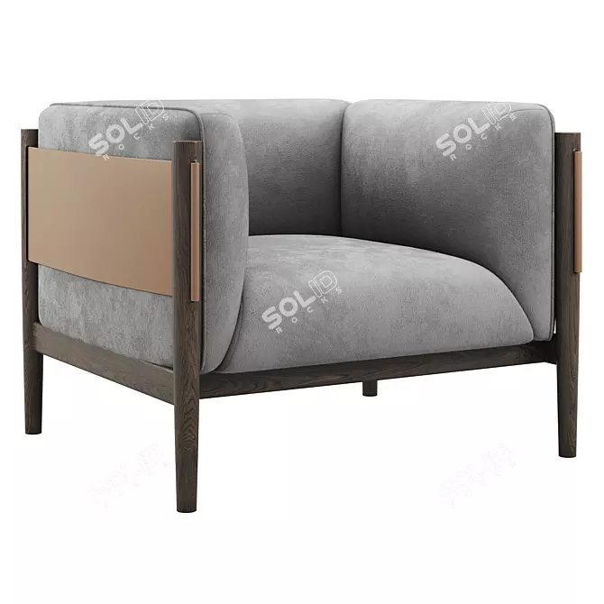 Scandinavian Comfort Armchair 3D model image 3