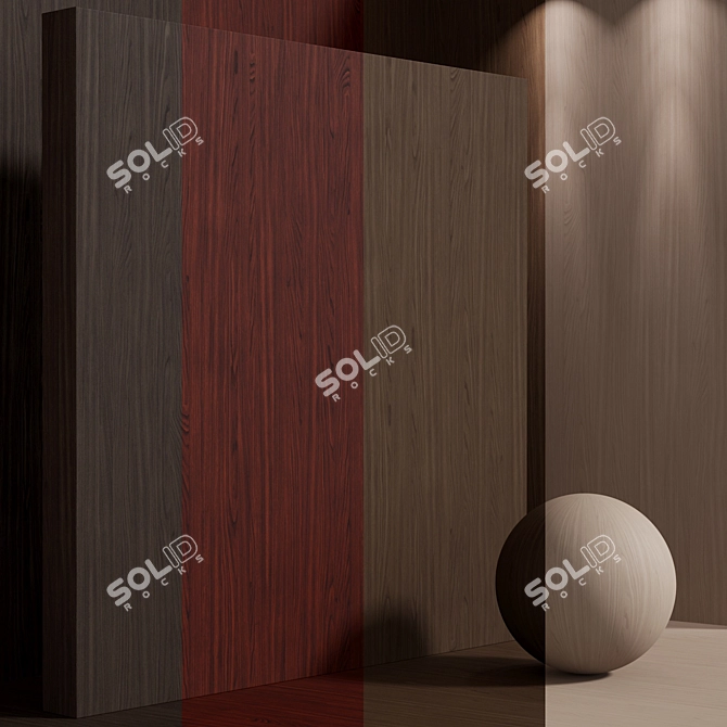 Seamless Walnut Wood Material Set 3D model image 1