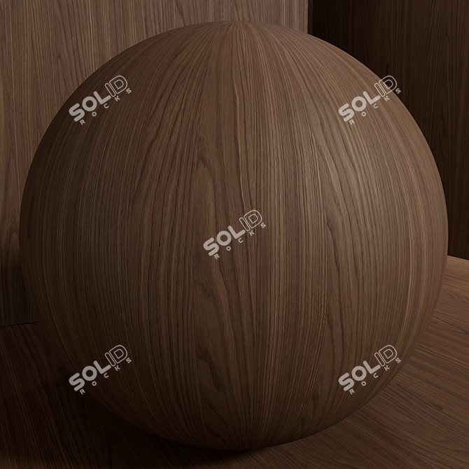 Seamless Walnut Wood Material Set 3D model image 5