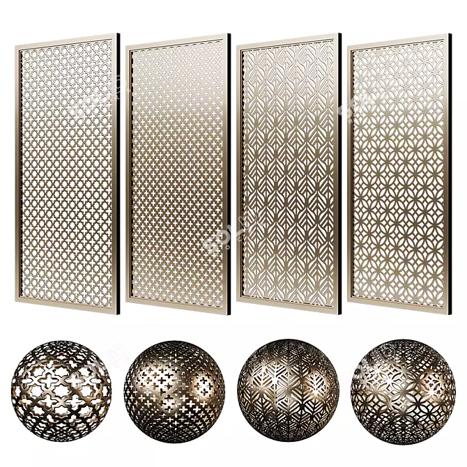 Adjustable Decorative Grilles Set 3D model image 1