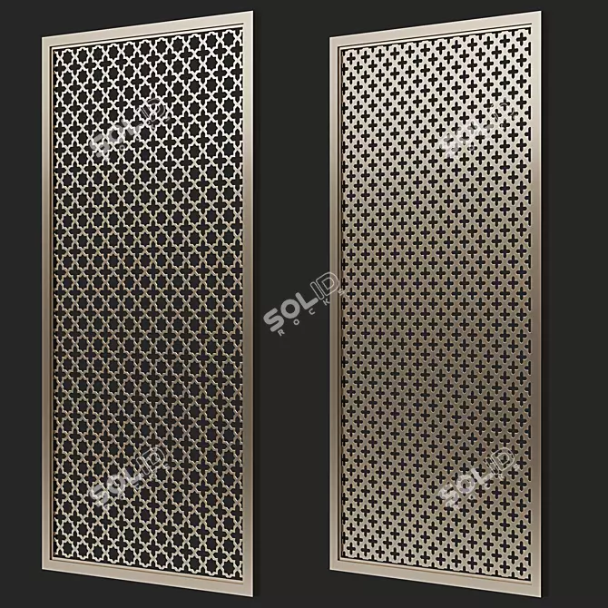 Adjustable Decorative Grilles Set 3D model image 2