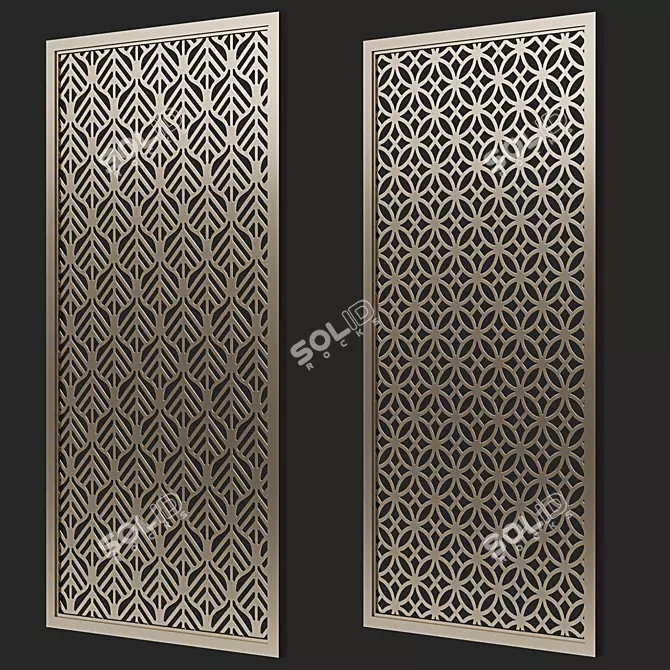 Adjustable Decorative Grilles Set 3D model image 3