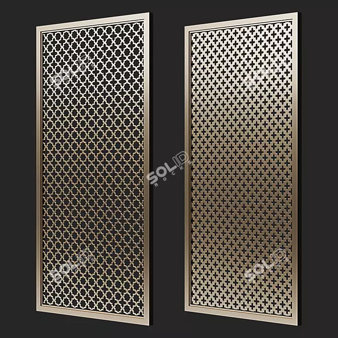 Adjustable Decorative Grilles Set 3D model image 6