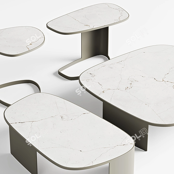 Poliform KOISHI Contemporary Coffee Tables 3D model image 2