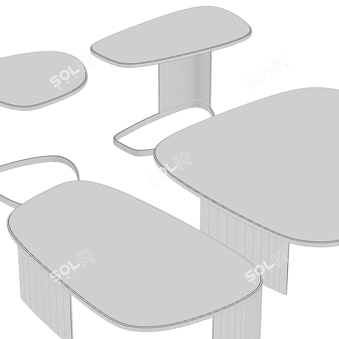 Poliform KOISHI Contemporary Coffee Tables 3D model image 3