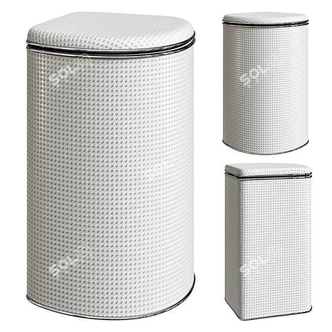 Geralis PWH-U Laundry Hamper, White 3D model image 1