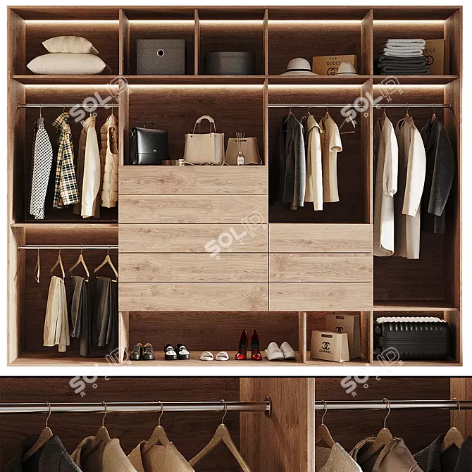 Modern Wardrobe 3D Model | FBX 3D model image 1