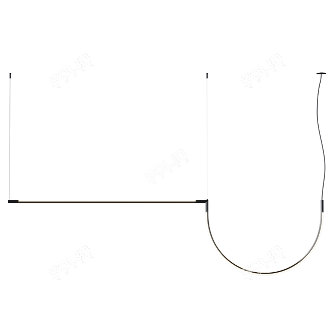 Sleek Modular LED Pendant Lamp 3D model image 1