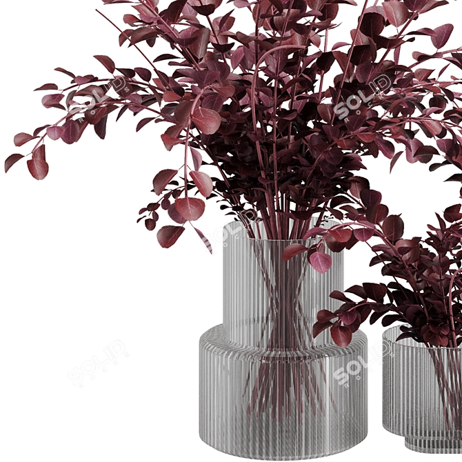 Vibrant Red Eucalyptus Floral Arrangement 3D model image 2