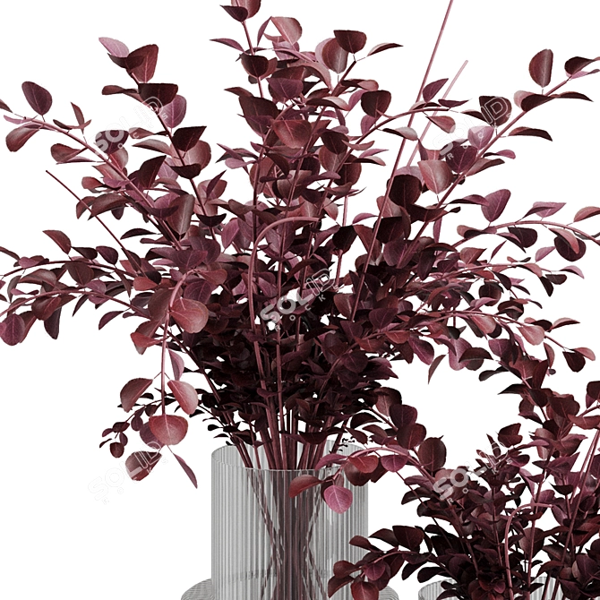 Vibrant Red Eucalyptus Floral Arrangement 3D model image 3