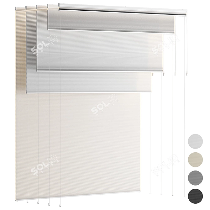 Bandalux Fabric Pleated Blind Set 3D model image 1