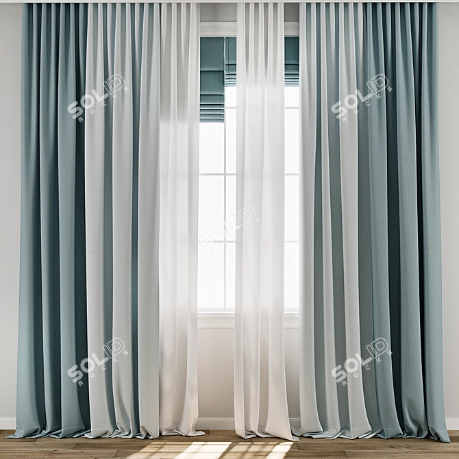 Modern Curtain Model Pack 3D model image 1