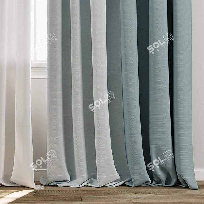 Modern Curtain Model Pack 3D model image 2