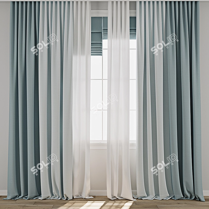 Modern Curtain Model Pack 3D model image 4