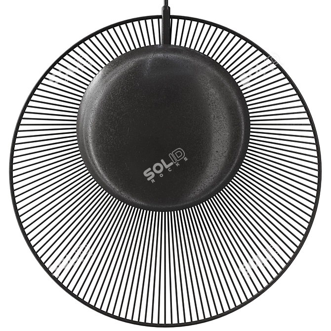 Sleek Magdalena Black Pendant Lamp 3D model image 1