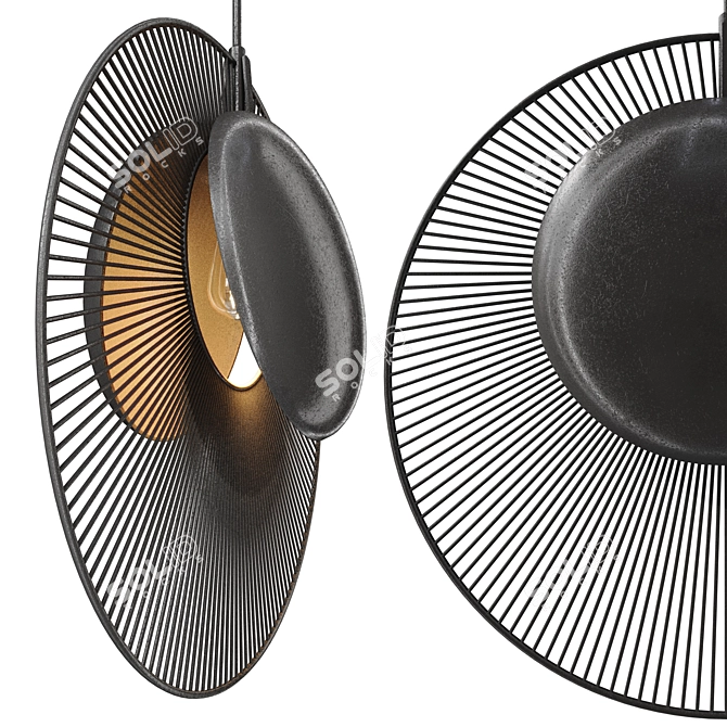 Sleek Magdalena Black Pendant Lamp 3D model image 7