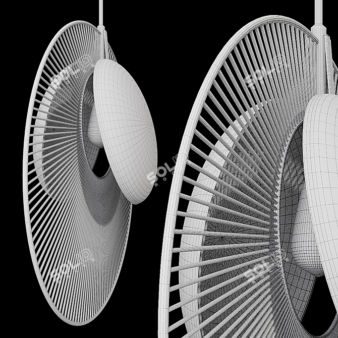 Sleek Magdalena Black Pendant Lamp 3D model image 8