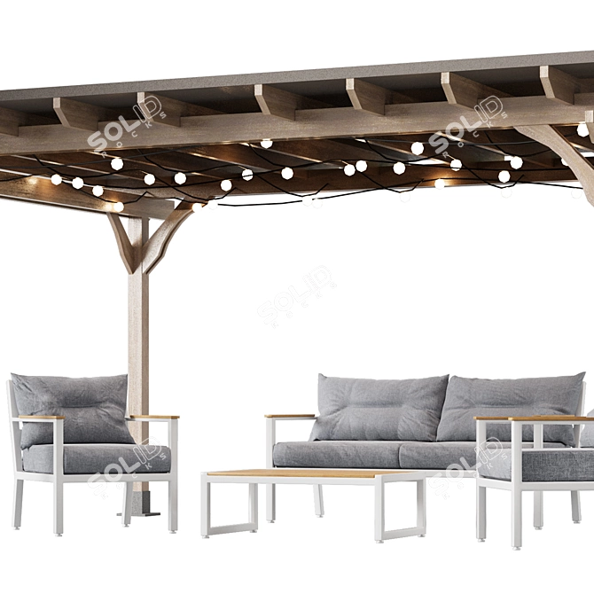 Provençal Pergola with Efficiency 3D model image 4