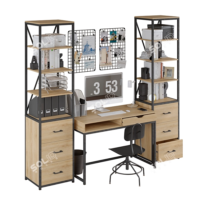 Modern Loft Office Set 3D model image 3