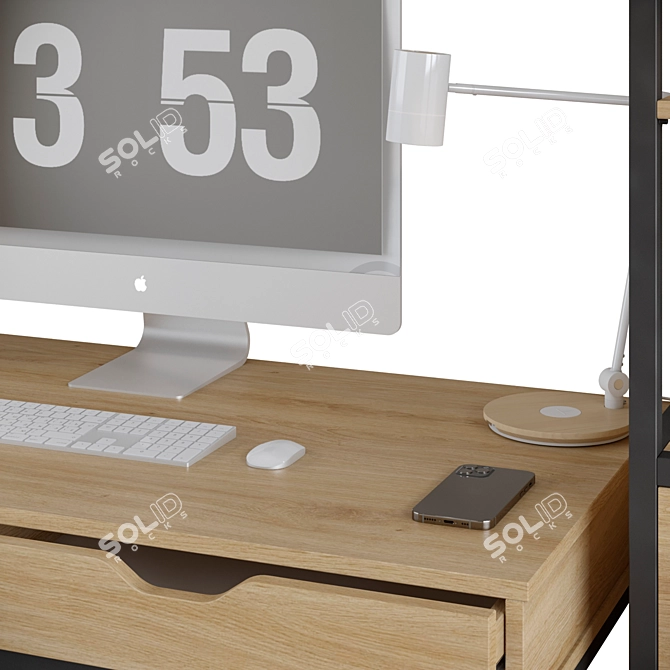 Modern Loft Office Set 3D model image 6