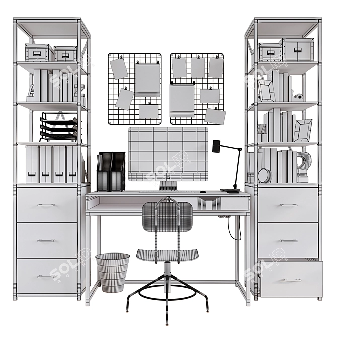 Modern Loft Office Set 3D model image 7