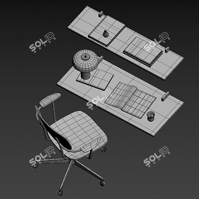 Modern Work Space Collection 3D model image 5