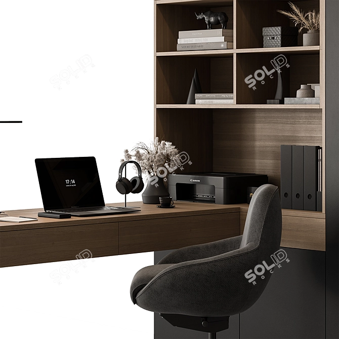  Modern Office Desk Set 3D model image 2