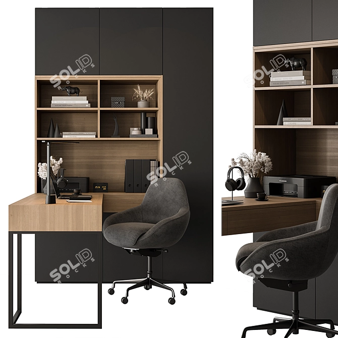  Modern Office Desk Set 3D model image 4