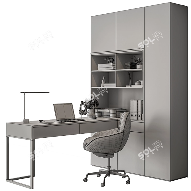  Modern Office Desk Set 3D model image 5