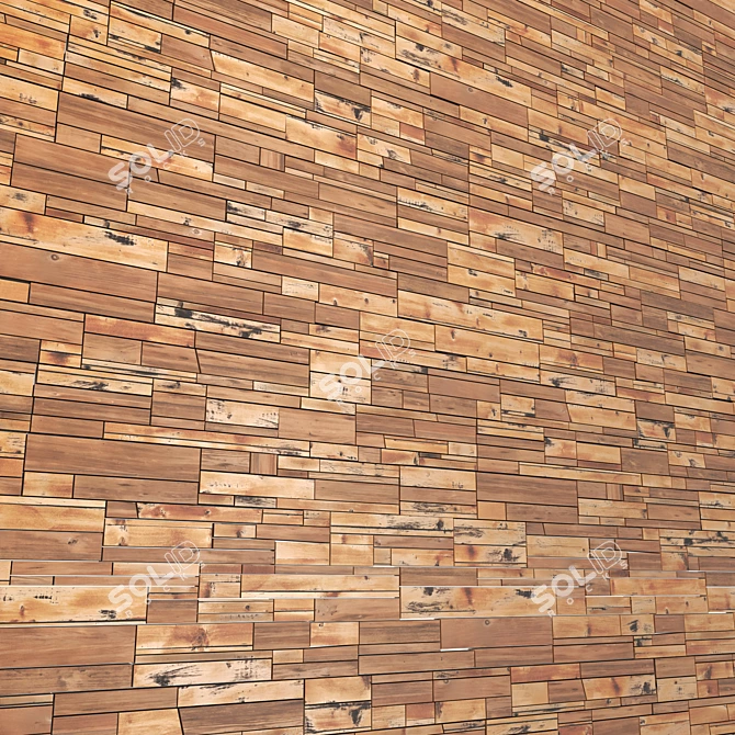Wood Panel Textured 3D Model 3D model image 1