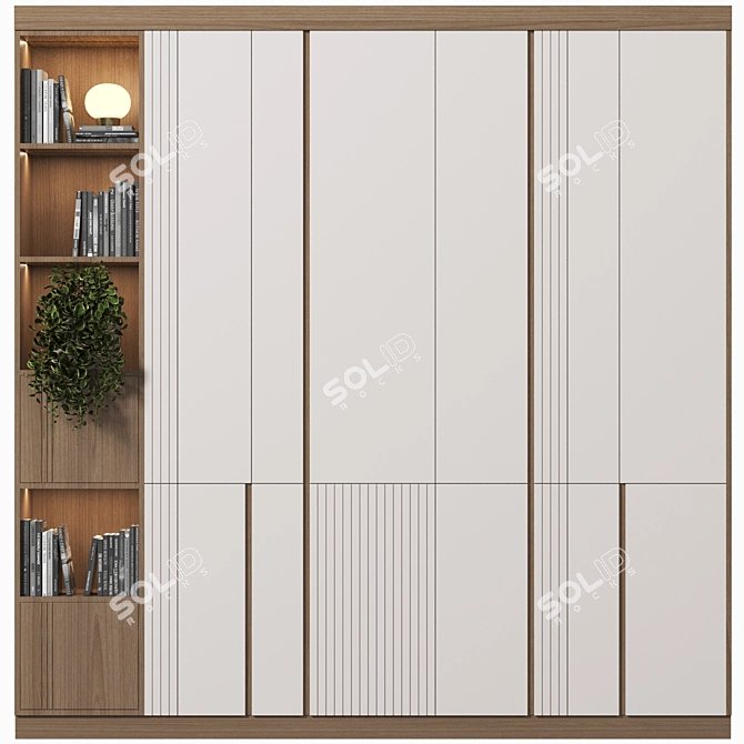 Luxury Wood Wardrobe Collection 3D model image 6