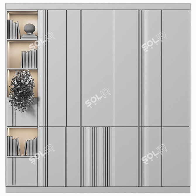 Luxury Wood Wardrobe Collection 3D model image 9