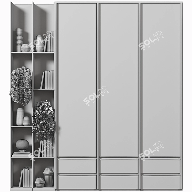 Premium Modern Wardrobe: High-Quality Customize 3D model image 7