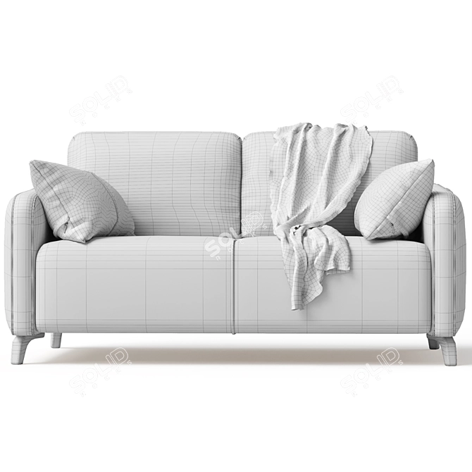 Versatile Leri Mini Velvet Sofa 3D model image 2