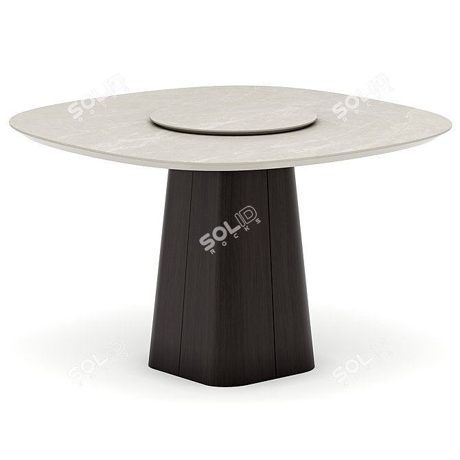 Elegance Dining Set with Apriori M Chairs 3D model image 3