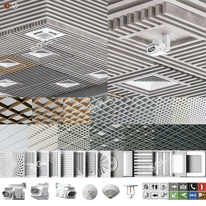 Ceiling Kit with Accessories 3D model image 14