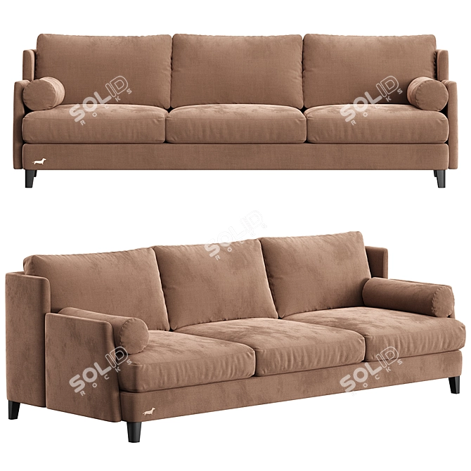Polo Sofaclub: Stylish 3-Seater Sofa 3D model image 1