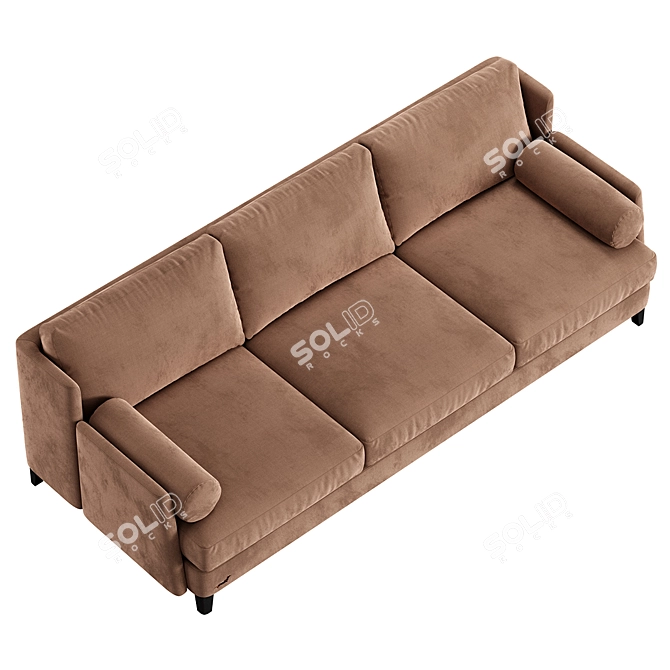 Polo Sofaclub: Stylish 3-Seater Sofa 3D model image 4