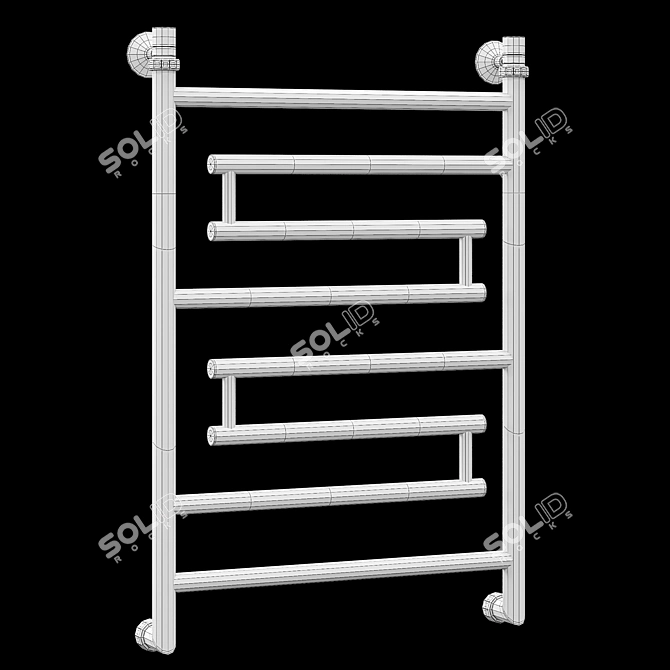 Elegant Black Heated Towel Rail 3D model image 4