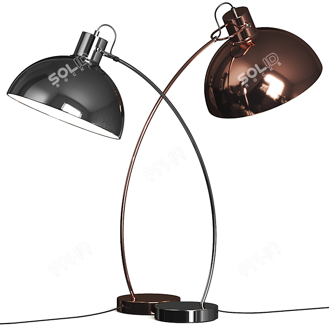 Modern Chrome Bell Shade Tablelamp 3D model image 1