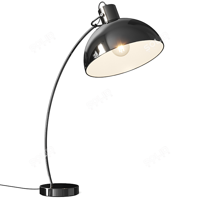 Modern Chrome Bell Shade Tablelamp 3D model image 2