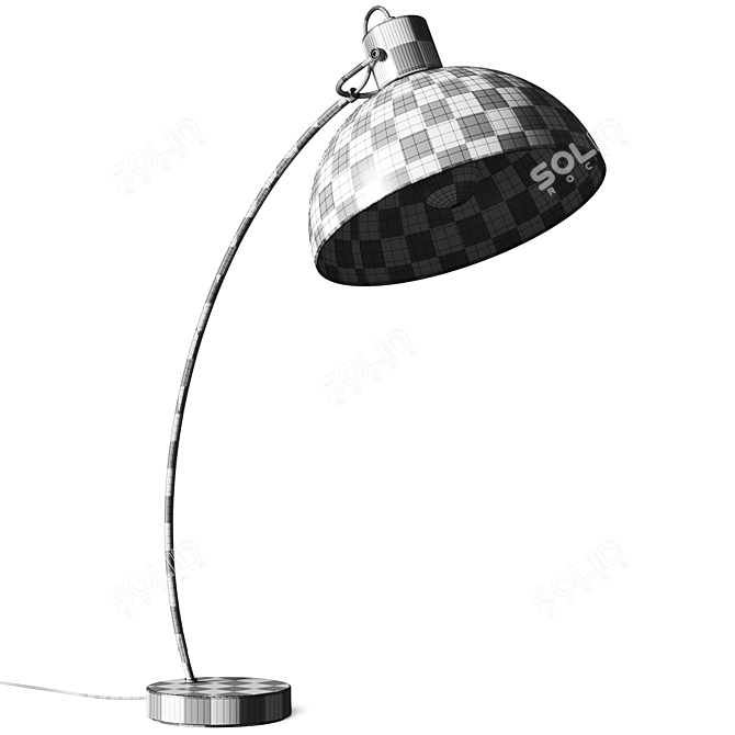 Modern Chrome Bell Shade Tablelamp 3D model image 3