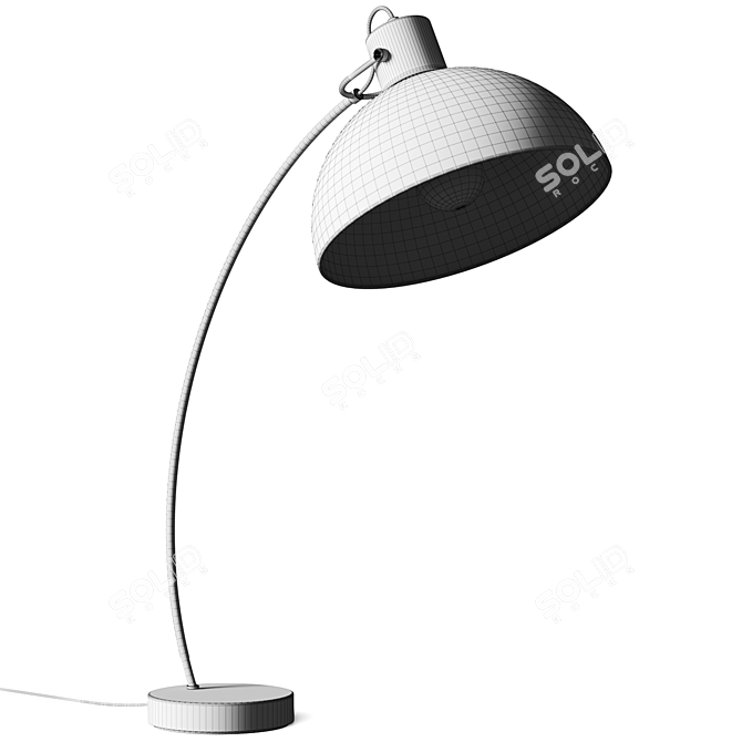 Modern Chrome Bell Shade Tablelamp 3D model image 4