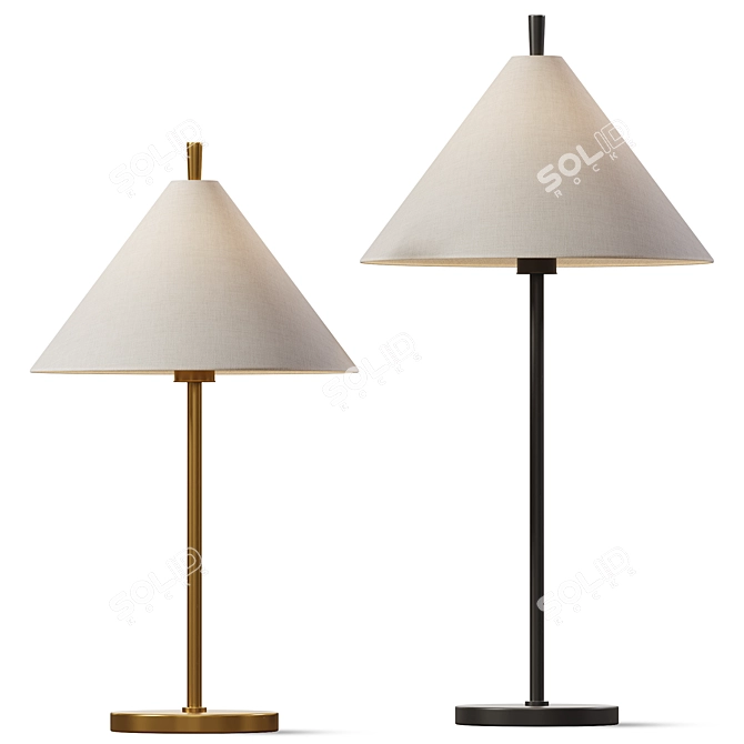  Elegant Ellis Metal Table Lamp 3D model image 1