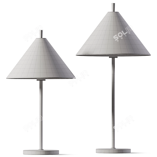  Elegant Ellis Metal Table Lamp 3D model image 2