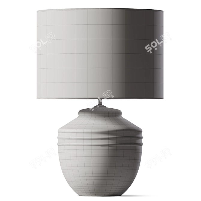 Distressed White Table Lamp 3D model image 2